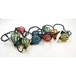 Iridescent String Lights Hot Air Balloons 9 Plastic On 97 Inch Cord Electric